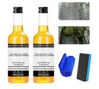 Oil Film Remover for Glass, Car Windshield Cleaner, Water Spot Remover for Glass Surfaces, Quickly and Easily Restore Glass Clarity, Glass Cleaner for Home and Auto Windows Cleaning (2PCS)