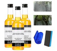 Oil Film Remover for Glass, Car Windshield Cleaner, Water Spot Remover for Glass Surfaces, Quickly and Easily Restore Glass Clarity, Glass Cleaner for Home and Auto Windows Cleaning (3PCS)