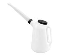 Oil Jug - Plastić Oil Measuring Container With Lid & Duct | 5L Fluid Change Container With Spout And Lid | Plastić Measures | For Car Engine Machine Kitchen Cooking Resistant Leak Proof