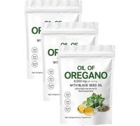 Oil of Oregano Softgels, Oil of Oregano with 6000mg Black SeedOil, Immunity Naturally,Oregano Oil Supplement Capsules,Easy-to-Swallow,Gluten Free Formula,Experience Enhanced Wellness (3)