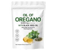 Oil of Oregano with Black Seed Oil,2 in 1 Formulated 6000mg Oregano Oil Capsules, Immunity Naturally,Plant Based, Non-GMO & Immune Support (1)