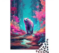 Oil Painting Bear Jigsaw Puzzles Puzzles for Adults Kids. 1000 Pieces Whimsical Challenge Toy Educational Games Home Decoration for Educational Games Gifts 1000pcs (75x50cm)