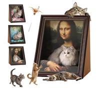 Oil Painting Cat Nest, Famous Oil Painting Frame Cardboard Pet House, 2025 New Cat Scratcher Bed, Art 4d Painting Frame Nest For Artist Kitten (Character)