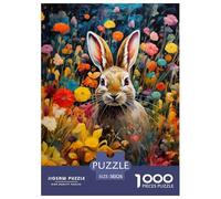 Oil Painting Conejo Puzzle 1000 Piezas, Entretenimiento Rompecabezas De Bricolaje, Juego Familiar, Colección De Arte, para Adultos Y Niños A Partir De 12 Años 38x26cm/1000pcs