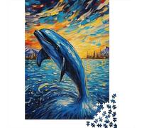 Oil Painting Delfín Puzzle Imposible,desafío for Adults Juego EduGatoivo 1000 Piezas Obra De Arte De Juego De para Adultos Y Niños 1000pcs (75x50cm)
