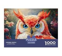 Oil Painting Depicting A Red Owl 1000 Pcs Ökopapier Puzzle Kitten Stressabbau Kreatives Spiel Puzzles Als Wohnaccessoires 52x38cm/1000pcs