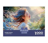 Oil Painting in The Style of Girl 1000 Pcs Ökopapier Puzzle Greek Goddess in White Dress Stressabbau Kreatives Spiel Puzzles Als Wohnaccessoires 52x38cm/1000pcs