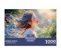 Oil Painting in The Style of Girl 1000 Pcs Stabiler Karton Puzzle Greek Goddess in White Dress Stressabbau Familienspiel Puzzles Für Erwachsene Und Kinder 38x26cm/1000pcs