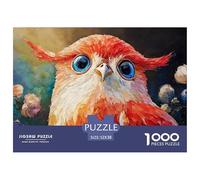 Oil Painting of A Red Owl 1000 Stück Ökopapier Puzzle Kitten Lebendige Bilder Familienspiel Puzzles Für Erwachsene Und Kinder 52x38cm/1000pcs
