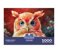 Oil Painting of A Red Owl 1000 Stück Stabiler Karton Puzzle Kitten Lebendige Bilder Familienspiel Puzzles Für Erwachsene Und Kinder 52x38cm/1000pcs