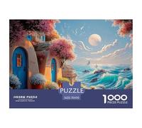 Oil Painting Square Composition Pink Flowers 1000 Piezas Cartulina Extra Gruesa Set De Rompecabezas Colorful Houses Extremadamente Difícil Juego Familiar Rompecabezas Regalos Para Familia Y Amigos 70x