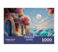 Oil Painting Square Composition Pink Flowers 1000 Piezas Cartulina Premium Rompecabezas Premium Colorful Houses Extremadamente Difícil Juego Familiar Rompecabezas Regalos Para Familia Y Amigos 52x38cm