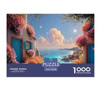 Oil Painting Square Composition Pink Flowers 1000 Piezas Papel Ecológico Resistente Rompecabezas DIY Colorful Houses Extremadamente Difícil Juguete De Cumpleaños Rompecabezas Para Decoración Del Hogar