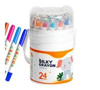 Oil Pastel Set, 24 colores Funny Water Soluble Blendable Retractable Pastel Markers, Vibrant Art Supplies for Kids, Children, Home, School, Classroom, Office, Travel, Birthday, Party Favors, Safe