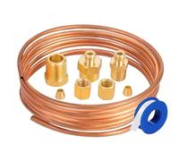 Oil Pressure Gauge Tube Kit - Copper 72 Inch | Brass Connector Fitting Set | Flexible Oil Gauge Line Hose Kit 1/4 1/8 Adapters Durable Engine Pressure Testing Tube For Auto Use