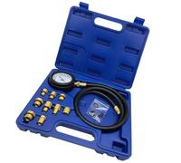 Oil Pressure Tester Tool, Engine Compression Gauge Detector, Double Scale Cylinder Tester, Long Reach Hoses, Compact Storage Case for Truck, Motorcycle and Auto Repair