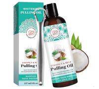 Oil Pulling, Natural Enjuague Bucal de Aceite de Coco & de Menta, Enjuague Bucal con Aceite Blanqueador Natural, Coconut Pulling Oil Ayuda a Limpiar los Dientes con un Aliento Fresco 237 ml