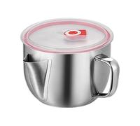 Oil Separator For Cooking - Stainless Steel, Gravy Strainer Fat Separator Efficient Oil Removal | Lid-Equipped Grease Separators Pour Spout Design, Kitchen Strainer Bowl For Food Prep, Meat Drippings