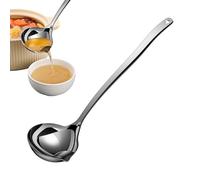 Oil Separator Soup Ladle, 11.81x3.35x1.18 Inch Stainless Steel Skimmer, Long Handle, Fat Separator Cooking Spoon, Kitchen Grease Removal Tool for Home Chefs and Restaurant Kitchens
