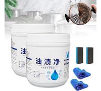Oil Stain Cleaner Stain Removal Powder, Foam Rust Remover Kitchen All-Purpose Cleaning Powder, Soak To Clean Greasy Dirt, Removes Stubborn Stains,180g (2)