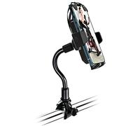 Oilcan Soporte Movil Bicicleta Estatica, Soporte Teléfono Cinta de Correr con Cuello de Cisne [Flexible & Rotación], Bici Spinning Tubo Manillar Soporte para iPhone 14 13 12 Pro MAX, Samsung, 4-7"