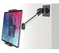 Oilcan Soporte Pared Tablet Metal, Porta Tableta Pared Taladro Base con Brazo Ajustable para Cocina/Baño/Dormitorio/Gimnasio, para iPad Mini Air Pro, Galaxy, Lenovo, Switch, iPhone 4-12.9"