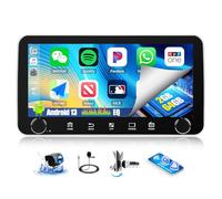 OiLiehu 2G+64G Android 13 1 DIN CarPlay inalámbrico Android Auto Radio para Coche Pantalla 10,36" Angulo Ajustable con GPS WiFi Bluetooth Mirror Link FM/RDS SWC USB EQ Camara Marcha Atras