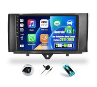 OiLiehu 2G+64G Radio Android 13 2 DIN Carplay Auto para Mercedes Benz Smart Fortwo 2011-2015 Pantalla Radio Coche 9 Pulgadas con WiFi GPS Bluetooth FM RDS Mirror Link EQ SWC Cámara Trasera Coche