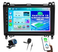 OiLiehu 4+64G Android 13 2 DIN Carplay Android Auto Radio para Mercedes Benz Sprinter B200 W906 W639 Clase AB W169 W245 2008-2011 Pantalla Radio Coche 9 Pulgadas Bluetooth FM RDS GPS WiFi SWC