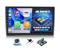 OiLiehu 4+64GB Android 13 2 DIN Carplay Android Auto para Audi A4 (B6/B7) S4 RS4 8E 2000-2009 Pantalla Radio Coche 9 Pulgadas Mirror Link Bluetooth FM RDS GPS WiFi EQ Camara Marcha Atras
