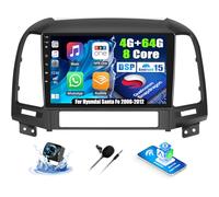 OiLiehu 4G+64G 8 Núcleos Qualcomm Snapdragon Android 15 para Hyundai Santa Fe 2006-2012 CarPlay Android Auto Pantalla Radio Coche 9 Pulgadas Bluetooth GPS FM/RDS WiFi SWC DSP/EQ Camara Marcha Atras