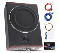 OiLiehu Subwoofer delgado para debajo del asiento de 8 pulgadas con sonido envolvente estéreo de 600 W, amplificador de audio integrado, entradas de bajo y alto nivel, altavoz de audio para cualquier