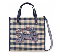 Oilily Check Bolsa de compras 30 cm azul