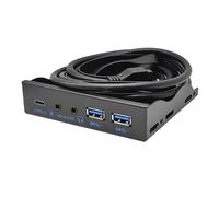 Oilmal Panel frontal USB para PC USB 3 2 10 Gbps tipo C + 19 pines 2 puertos USB 3 0 Hub + micrófono de auriculares de 3 5 mm para disco de 3 5 pulgadas bahía USB 3 0 Hub