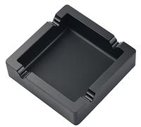 OILP Cenicero grande para cigarros para cigarrillos, grande, 4 reposo de doble uso, irrompible, silicona, color negro