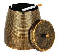 OILP Cenicero para exteriores con tapa, cenicero sin humo para cigarrillos, puros al aire libre, interior, impermeable, sin olor, cenicero de metal retro para patio, hogar, decoración de mesa exterior