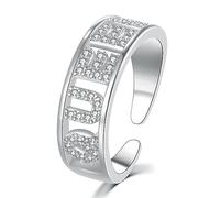 OIMEI Anillo de amor de plata para mujer, anillo de reina, circonita cúbica de grado gema, elegancia apilable para boda y compromiso