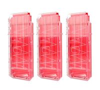 OIMIO Clips para revistas, clips de recarga rápida de 10 dardos para Nerf Centurion y Motostryke MEGA Blasters, 3 piezas (transparente y rojo)