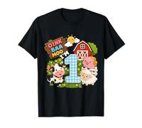 Oink Baa Moo I'm 1 Farm 1st Birthday Kids 1 Yrs Old Party Camiseta