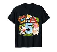 Oink Baa Moo I'm 5 Farm 5th Birthday Kids 5 Yrs Old Party Camiseta