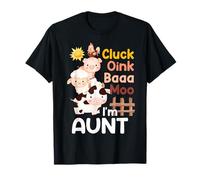 Oink Baa Neigh Cluck Moo I'm Aunt Farmer Granja de 2º cumpleaños Camiseta