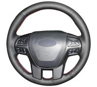 OINTJWWO Funda de Cuero para Volante de Coche para Ford Ranger 2016 2017 2018 2019, Personalizada Cosida A Mano Cubierta del Volante Durabilidad Antideslizante Protector Accesorios,B/Whiteline