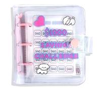 Oiqippnbv 1000 Savings Challenge Mini carpeta con sobres, carpeta de presupuesto de almacenamiento, libro de presupuesto, ahorro de dinero en efectivo, kit de caja de desafío