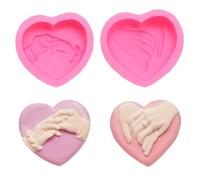 Oiqippnbv 2 moldes 3D en forma de corazón para regalo del día de San Valentín, color rojo, símbolo de amor, arte, velas, yeso, jabón, resina, chocolate