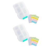 Oiqippnbv 2 pastillas tipo cartera Med con etiquetas, organizador de píldoras Medwallet, estuche de píldoras Med, pastillero diario portátil E