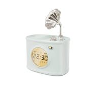 Oiqippnbv Altavoz Bluetooth reloj despertador retro calendario con pantalla escritorio decoración del hogar regalo pequeño altavoz C