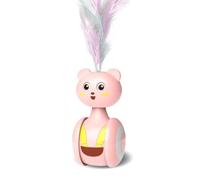 Oiqippnbv Columpio de Juguete -Poly para Gatos Rosados, Gatito, Coche de Equilibrio Interactivo, Juguete para Perseguir Gatos, Producto para Mascotas, Plumas de Colores