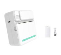 Oiqippnbv Impresora térmica C19 con Bluetooth, etiquetadora de código de barras para oficina, comercial, bolsillo, mini impresora Bluetooth con etiqueta, fácil de instalar, fácil de usar, azul