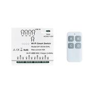 Oiqippnbv Interruptor inteligente WiFi 4CH + control remoto 7-32V USB 5V 2.4G WiFi Módulo de automatización del hogar para IFTT Home fácil de instalar