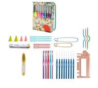 Oiqippnbv Juego de Herramientas para Tejer, Bolsa de con Ventana, Accesorios de Ganchillo con Manejar Suave, CombinacióN de Bolsa de Tejida una Mano, 19X15,5X4Cm